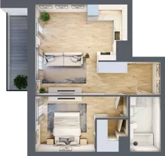 2 pokoje, mieszkanie 48,62 m², piętro 3, oferta nr 2C.3.92, Nowa Francuska IIA, Katowice, Osiedle Paderewskiego-Muchowiec, Muchowiec, ul. Szybowcowa