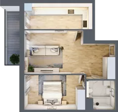 2 pokoje, mieszkanie 49,73 m², piętro 4, oferta nr 2C.4.101, Nowa Francuska IIA, Katowice, Osiedle Paderewskiego-Muchowiec, Muchowiec, ul. Szybowcowa