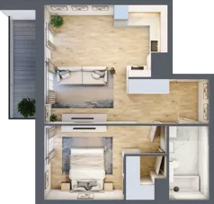 2 pokoje, mieszkanie 49,75 m², piętro 5, oferta nr 2C.5.110, Nowa Francuska IIA, Katowice, Osiedle Paderewskiego-Muchowiec, Muchowiec, ul. Szybowcowa