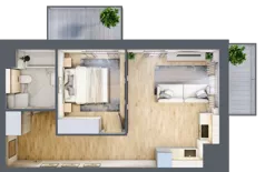 2 pokoje, mieszkanie 40,46 m², piętro 5, oferta nr 2C.5.115, Nowa Francuska IIA, Katowice, Osiedle Paderewskiego-Muchowiec, Muchowiec, ul. Szybowcowa