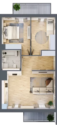 3 pokoje, mieszkanie 64,77 m², piętro 6, oferta nr 2A.6.26, Nowa Francuska IIA, Katowice, Osiedle Paderewskiego-Muchowiec, Muchowiec, ul. Szybowcowa