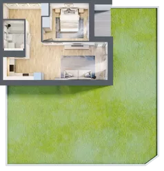 2 pokoje, mieszkanie 44,43 m², parter, oferta nr 3A.0.04, Nowa Francuska IIA, Katowice, Osiedle Paderewskiego-Muchowiec, Muchowiec, ul. Szybowcowa