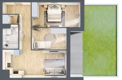 3 pokoje, mieszkanie 57,61 m², parter, oferta nr 3B.0.55, Nowa Francuska IIA, Katowice, Osiedle Paderewskiego-Muchowiec, Muchowiec, ul. Szybowcowa