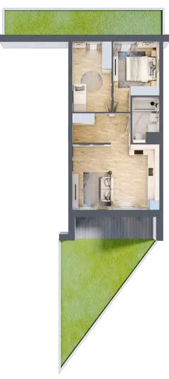 3 pokoje, mieszkanie 55,83 m², parter, oferta nr 3C.0.124, Nowa Francuska IIA, Katowice, Osiedle Paderewskiego-Muchowiec, Muchowiec, ul. Szybowcowa