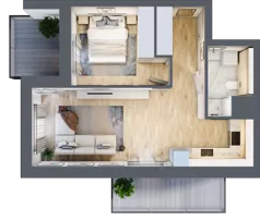 2 pokoje, mieszkanie 42,41 m², piętro 1, oferta nr 3A.1.12, Nowa Francuska IIA, Katowice, Osiedle Paderewskiego-Muchowiec, Muchowiec, ul. Szybowcowa