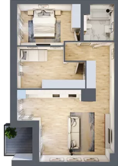 3 pokoje, mieszkanie 63,39 m², piętro 1, oferta nr 3A.1.13, Nowa Francuska IIA, Katowice, Osiedle Paderewskiego-Muchowiec, Muchowiec, ul. Szybowcowa