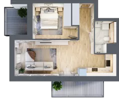 2 pokoje, mieszkanie 42,41 m², piętro 3, oferta nr 3A.3.26, Nowa Francuska IIA, Katowice, Osiedle Paderewskiego-Muchowiec, Muchowiec, ul. Szybowcowa