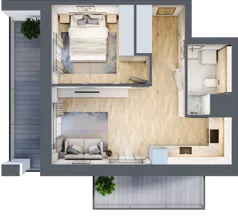 2 pokoje, mieszkanie 38,87 m², piętro 4, oferta nr 3A.4.33, Nowa Francuska IIA, Katowice, Osiedle Paderewskiego-Muchowiec, Muchowiec, ul. Szybowcowa