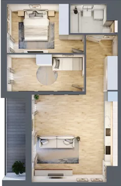 3 pokoje, mieszkanie 61,42 m², piętro 4, oferta nr 3B.4.93, Nowa Francuska IIA, Katowice, Osiedle Paderewskiego-Muchowiec, Muchowiec, ul. Szybowcowa