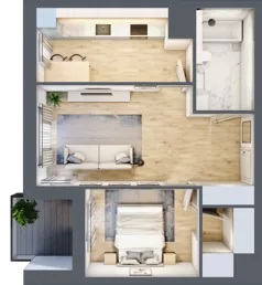 2 pokoje, mieszkanie 48,56 m², piętro 5, oferta nr 3A.5.35, Nowa Francuska IIA, Katowice, Osiedle Paderewskiego-Muchowiec, Muchowiec, ul. Szybowcowa