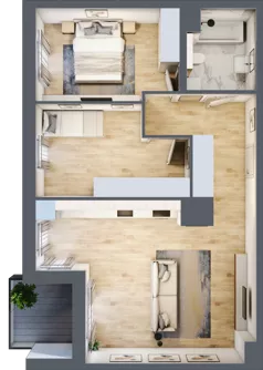 3 pokoje, mieszkanie 65,08 m², piętro 5, oferta nr 3A.5.41, Nowa Francuska IIA, Katowice, Osiedle Paderewskiego-Muchowiec, Muchowiec, ul. Szybowcowa