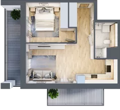 2 pokoje, mieszkanie 38,87 m², piętro 6, oferta nr 3A.6.47, Nowa Francuska IIA, Katowice, Osiedle Paderewskiego-Muchowiec, Muchowiec, ul. Szybowcowa