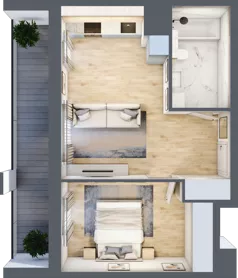 2 pokoje, mieszkanie 39,94 m², piętro 8, oferta nr 3B.8.122, Nowa Francuska IIA, Katowice, Osiedle Paderewskiego-Muchowiec, Muchowiec, ul. Szybowcowa