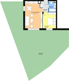 2 pokoje, mieszkanie 44,74 m², parter, oferta nr 6.1.2, Osiedle Przyjemne - etap III, Gdańsk, Jasień, ul. Flisykowskiego