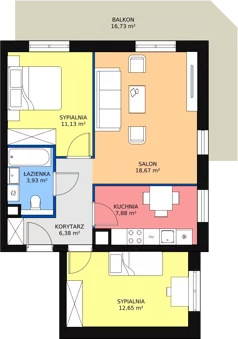 3 pokoje, mieszkanie 61,50 m², parter, oferta nr 6.1.7, Osiedle Przyjemne - etap III, Gdańsk, Jasień, ul. Flisykowskiego