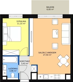 2 pokoje, mieszkanie 46,45 m², parter, oferta nr 8.2.4, Osiedle Przyjemne - etap III, Gdańsk, Jasień, ul. Flisykowskiego