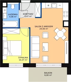 2 pokoje, mieszkanie 43,05 m², piętro 1, oferta nr 8.3.8, Osiedle Przyjemne - etap III, Gdańsk, Jasień, ul. Flisykowskiego