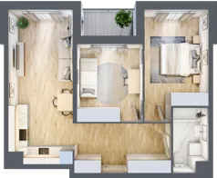 3 pokoje, mieszkanie 61,09 m², piętro 1, oferta nr A1-1-6, Hipoteczna Park, Łódź, Bałuty, ul. Hipoteczna 7