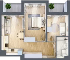 3 pokoje, mieszkanie 55,84 m², piętro 2, oferta nr A1-2-14, Hipoteczna Park, Łódź, Bałuty, ul. Hipoteczna 7