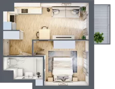 2 pokoje, mieszkanie 35,52 m², piętro 2, oferta nr A1-2-18, Hipoteczna Park, Łódź, Bałuty, ul. Hipoteczna 7