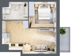 2 pokoje, mieszkanie 35,70 m², piętro 3, oferta nr A1-3-27, Hipoteczna Park, Łódź, Bałuty, ul. Hipoteczna 7