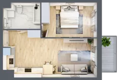 2 pokoje, mieszkanie 44,37 m², piętro 1, oferta nr A2-1-171, Hipoteczna Park, Łódź, Bałuty, ul. Hipoteczna 7