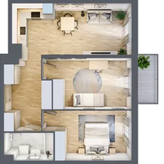 3 pokoje, mieszkanie 65,83 m², piętro 2, oferta nr A2-2-177, Hipoteczna Park, Łódź, Bałuty, ul. Hipoteczna 7