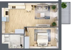 2 pokoje, mieszkanie 44,29 m², piętro 2, oferta nr A2-2-178, Hipoteczna Park, Łódź, Bałuty, ul. Hipoteczna 7
