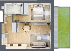 2 pokoje, mieszkanie 50,29 m², parter, oferta nr A3-0-101, Hipoteczna Park, Łódź, Bałuty, ul. Hipoteczna 7
