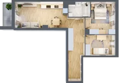 3 pokoje, mieszkanie 61,81 m², piętro 1, oferta nr A3-1-105, Hipoteczna Park, Łódź, Bałuty, ul. Hipoteczna 7
