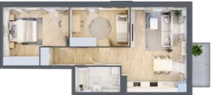 3 pokoje, mieszkanie 61,79 m², piętro 1, oferta nr A3-1-106, Hipoteczna Park, Łódź, Bałuty, ul. Hipoteczna 7