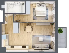 2 pokoje, mieszkanie 51,21 m², piętro 1, oferta nr A3-1-108, Hipoteczna Park, Łódź, Bałuty, ul. Hipoteczna 7