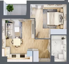 2 pokoje, mieszkanie 38,69 m², piętro 1, oferta nr A3-1-110, Hipoteczna Park, Łódź, Bałuty, ul. Hipoteczna 7