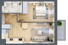 2 pokoje, mieszkanie 44,47 m², piętro 1, oferta nr A3-1-141, Hipoteczna Park, Łódź, Bałuty, ul. Hipoteczna 7