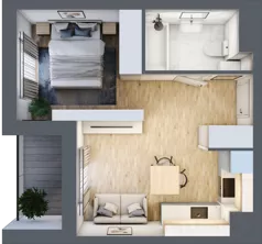 1 pokój, mieszkanie 32,29 m², piętro 1, oferta nr A3-1-143, Hipoteczna Park, Łódź, Bałuty, ul. Hipoteczna 7