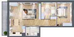 3 pokoje, mieszkanie 66,79 m², piętro 1, oferta nr A3-1-91, Hipoteczna Park, Łódź, Bałuty, ul. Hipoteczna 7