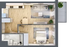 2 pokoje, mieszkanie 44,06 m², piętro 2, oferta nr A3-2-146, Hipoteczna Park, Łódź, Bałuty, ul. Hipoteczna 7