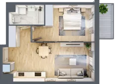 2 pokoje, mieszkanie 44,54 m², piętro 4, oferta nr A3-4-125, Hipoteczna Park, Łódź, Bałuty, ul. Hipoteczna 7