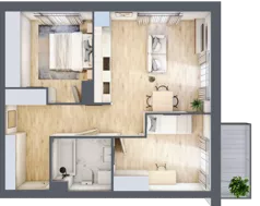 3 pokoje, mieszkanie 55,23 m², piętro 1, oferta nr A4-1-66, Hipoteczna Park, Łódź, Bałuty, ul. Hipoteczna 7