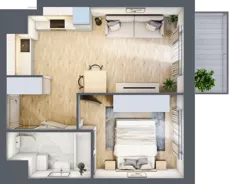 2 pokoje, mieszkanie 36,33 m², piętro 2, oferta nr A4-2-67, Hipoteczna Park, Łódź, Bałuty, ul. Hipoteczna 7