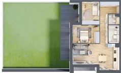 3 pokoje, mieszkanie 69,90 m², parter, oferta nr 1.00.A02, Ogrody Andersa III, Gliwice, Wojska Polskiego, ul. Generała Władysława Andersa