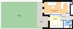 2 pokoje, mieszkanie 44,76 m², parter, oferta nr 1.00.A03, Ogrody Andersa III, Gliwice, Wojska Polskiego, ul. Generała Władysława Andersa