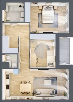 3 pokoje, mieszkanie 73,30 m², parter, oferta nr 1.00.D02, Ogrody Andersa III, Gliwice, Wojska Polskiego, ul. Generała Władysława Andersa