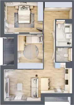 3 pokoje, mieszkanie 71,87 m², piętro 1, oferta nr 1.01.A05, Ogrody Andersa III, Gliwice, Wojska Polskiego, ul. Generała Władysława Andersa