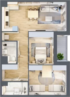 3 pokoje, mieszkanie 74,43 m², piętro 4, oferta nr 1.04.E17, Ogrody Andersa III, Gliwice, Wojska Polskiego, ul. Generała Władysława Andersa
