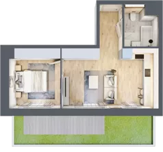 2 pokoje, mieszkanie 40,40 m², parter, oferta nr 4.00.C02, Ogrody Andersa III, Gliwice, Wojska Polskiego, ul. Generała Władysława Andersa