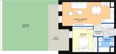 2 pokoje, mieszkanie 46,31 m², parter, oferta nr 4.00.A04, Ogrody Andersa III, Gliwice, Wojska Polskiego, ul. Generała Władysława Andersa