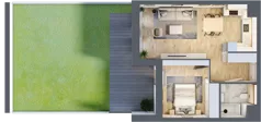 2 pokoje, mieszkanie 46,31 m², parter, oferta nr 4.00.A04, Ogrody Andersa III, Gliwice, Wojska Polskiego, ul. Generała Władysława Andersa