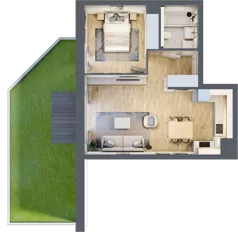 2 pokoje, mieszkanie 47,04 m², parter, oferta nr 4.00.D05, Ogrody Andersa III, Gliwice, Wojska Polskiego, ul. Generała Władysława Andersa