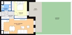 2 pokoje, mieszkanie 48,08 m², parter, oferta nr 4.00.D04, Ogrody Andersa III, Gliwice, Wojska Polskiego, ul. Generała Władysława Andersa